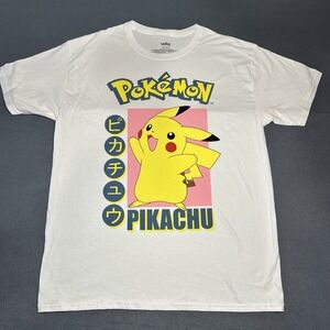 Pokémon Pikachu Men's Graphic T-Shirt White Size Large L